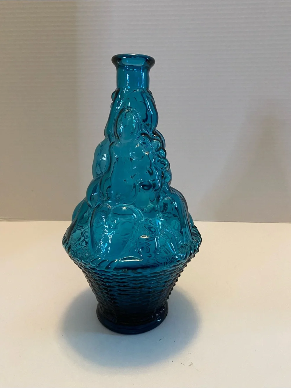Vintage Blue Glass Fruit Decanter 10